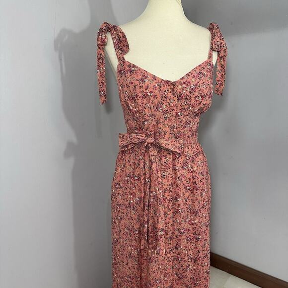 J Crew Peasant Cottagecore Ditsy Floral Maxi Long Dress Pink Sweetheart Coquette - Picture 7 of 17